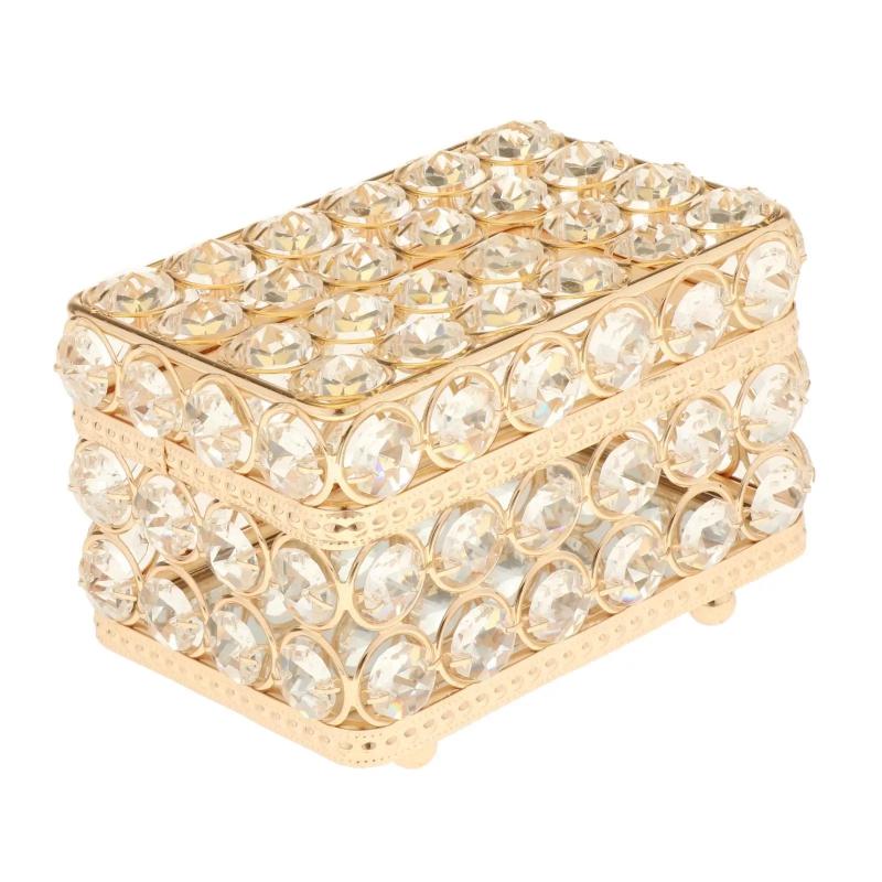 Rectangle Crystal Jewelry Box with Cover