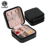 PU Leather Jewelry Storage Box Ring Stud Earrings Zipper Jewelry Box Drawer