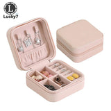 PU Leather Jewelry Storage Box Ring Stud Earrings Zipper Jewelry Box Drawer
