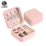 PU Leather Jewelry Storage Box Ring Stud Earrings Zipper Jewelry Box Drawer