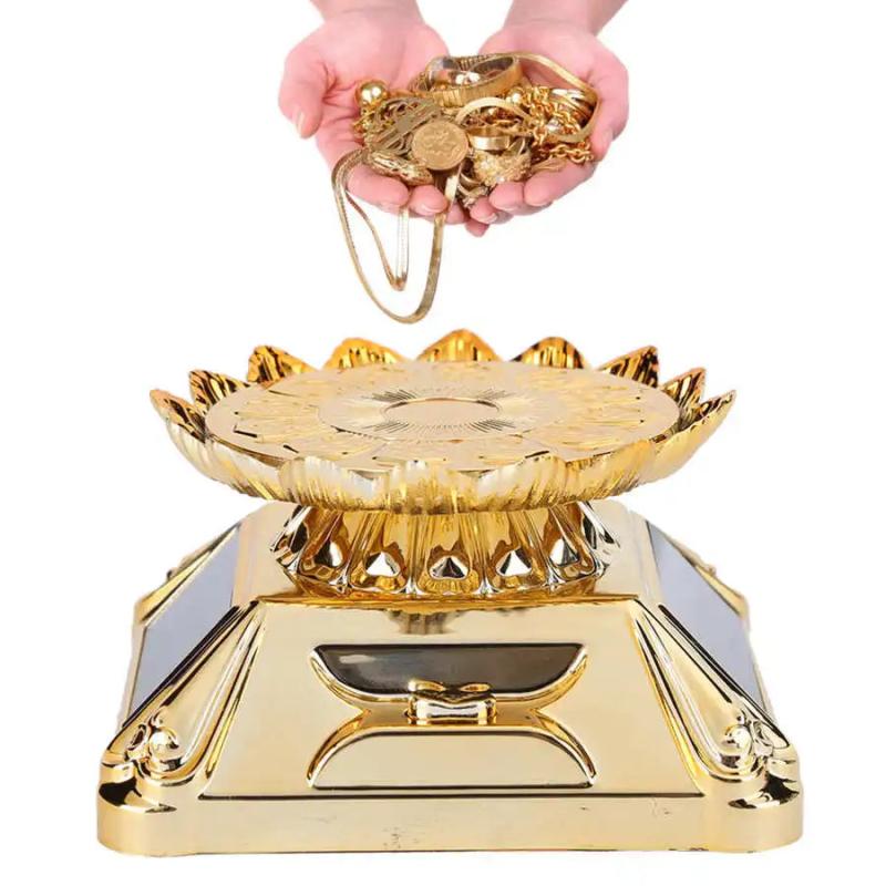 Rotating Turntable Jewelry Display Stand Holder Necklace Tray