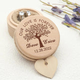 Personalized Rustic Wedding Ring Box Keepsake Ring Pillow Wooden Ring Box