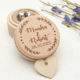 Personalized Rustic Wedding Ring Box Keepsake Ring Pillow Wooden Ring Box