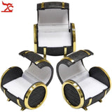 Golden Beer Barrel Shape Ring Box Jewelry Earrings Holder Display