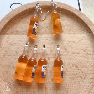 10pcs Beer Bottle Resin Earring Charms for Jewelry Making