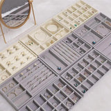 Portable Velvet Jewelry Ring Display Organizer Box Tray Earrings Storage Box