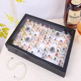 100 Slot Ring Display Tray Organizer Jewelry Earrings Holder Storage Box