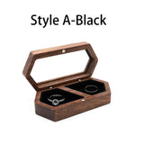 Wooden Wedding Ring Storage Box Jewelry Display Case