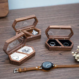 Wooden Wedding Ring Storage Box Jewelry Display Case