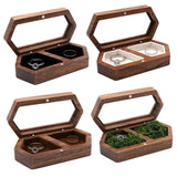 Wooden Wedding Ring Storage Box Jewelry Display Case