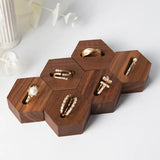 Vintage Walnut Wood Jewelry Display Stand Storage Column