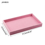 Velvet Jewelry Tray Ring Earrings Organizer Stackable - Grey