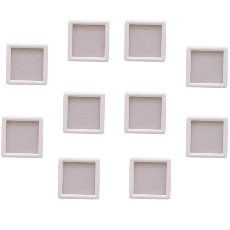10pcs Square Gemstone Box Jewelry Display Ring Holder Case