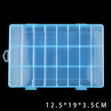 Adjustable 24 Slots Plastic Jewelry Box Organizer Storage Case Container