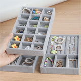 Velvet Jewelry Display Tray Jewellery Drawer Storage Case