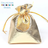 50pcs/lot Silver Foil Cloth Drawstring Velvet Bag Wedding Gift Bags