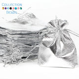 50pcs/lot Silver Foil Cloth Drawstring Velvet Bag Wedding Gift Bags
