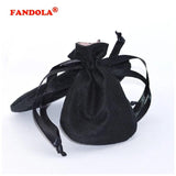 5pcs/lot Black Pouches for Silver Beads Charms Rings Earrings