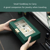 Transparent Jewelry Box Organizer PU Leather Gift Case
