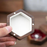 Walnut Wedding Ring Box Pair Hexagon Shape