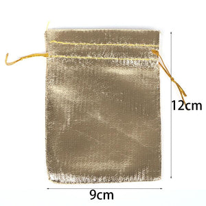 50pcs 7x9 9x12 Silver Drawstring Jewelry Packaging Fabric Bag