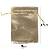 50pcs 7x9 9x12 Silver Drawstring Jewelry Packaging Fabric Bag
