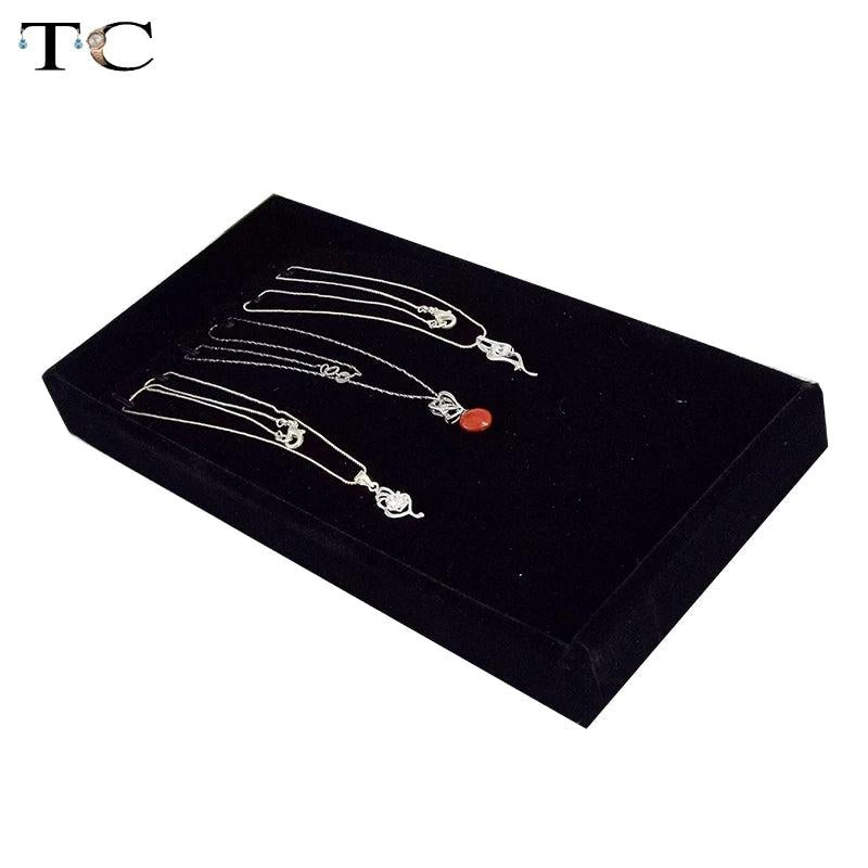 Velvet Jewelry Tray Necklace Box Pendant Storage Organizer