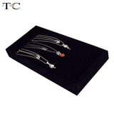 Velvet Jewelry Tray Necklace Box Pendant Storage Organizer