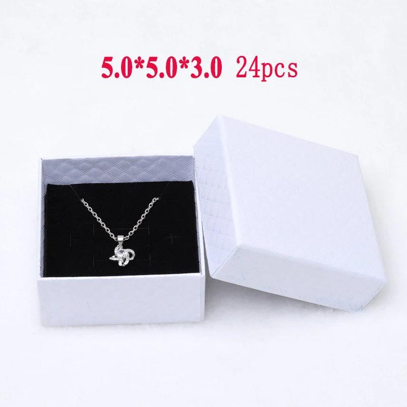 24pcs Cardboard Jewelry Set Box Ring Necklace Bangle 3 Sizes