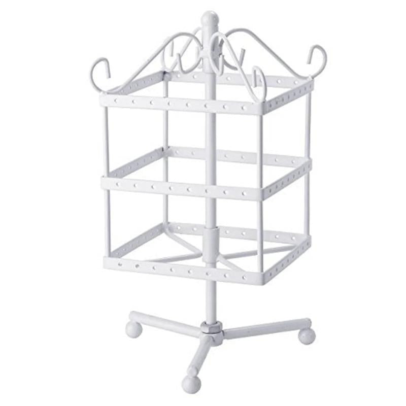 Rotating Earring Display 96 Holes 3-Layer Earring Holder Organizer Stand