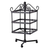 Rotating Earring Display 96 Holes 3-Layer Earring Holder Organizer Stand