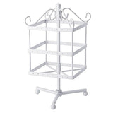 Rotating Earring Display 96 Holes 3-Layer Earring Holder Organizer Stand