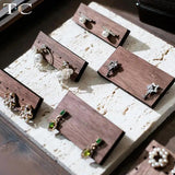 Wooden Ear Studs Display Jewelry Rack Earring Shooting Props