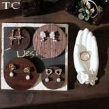 Wooden Ear Studs Display Jewelry Rack Earring Shooting Props