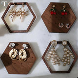 Wooden Ear Studs Display Jewelry Rack Earring Shooting Props