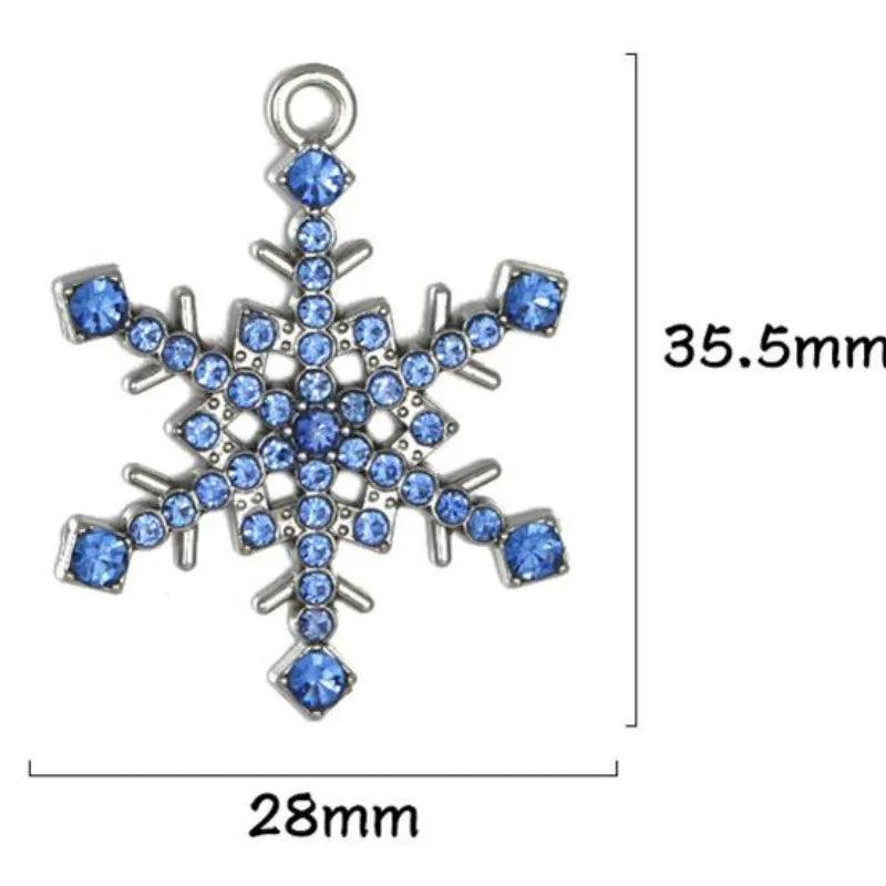 Snowflake Charms Earrings/Necklaces Christmas Rhinestone