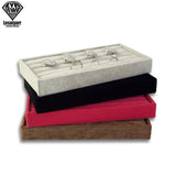 Portable Velvet Jewelry Ring Display Organizer Box Holder Earring Storage Case