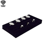 Portable Velvet Jewelry Ring Display Organizer Box Holder Earring Storage Case