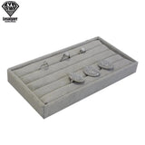 Portable Velvet Jewelry Ring Display Organizer Box Holder Earring Storage Case