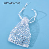 50pcs Wedding Party Organza Gift Bags Drawstring Candy Pouches Jewelry Packaging