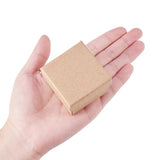 4pcs Square Tan Cardboard Jewelry Boxes for Ring Jewelry Packaging Display