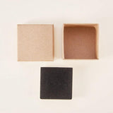 4pcs Square Tan Cardboard Jewelry Boxes for Ring Jewelry Packaging Display