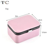 Mini Jewelry Carrier Box Portable Jewelry Box Ring Earrings PU Leather