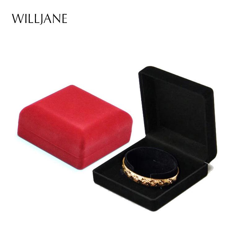 Red/Black Velvet Coated Bangle Bracelet Gift Box
