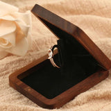 Square Thin Engagement Ring Box-Wooden Proposal Box-Jewelry Gift