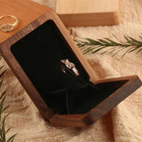 Square Thin Engagement Ring Box-Wooden Proposal Box-Jewelry Gift