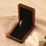 Square Thin Engagement Ring Box-Wooden Proposal Box-Jewelry Gift
