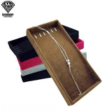 Portable Velvet Jewelry Necklace Display Tray for Pendant Chain