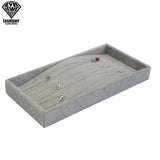 Portable Velvet Jewelry Necklace Display Tray for Pendant Chain