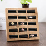 15 Slot Wooden Ring Organizer Jewelry Display Holder